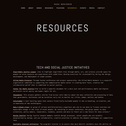 Resources — Ruha Benjamin