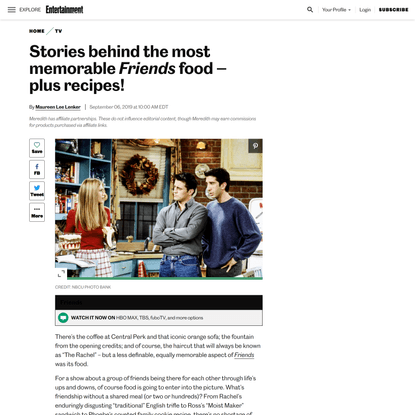 Stories behind the most memorable ‘Friends’ food - plus recipes!