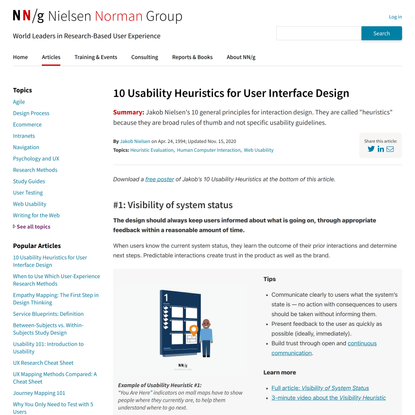 10 Usability Heuristics for User Interface Design