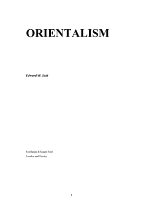 Edward Said - Orientalism PDF