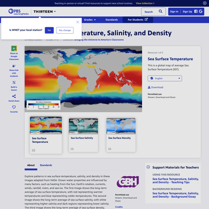 Sea Surface Temperature, Salinity, and Density | PBS LearningMedia