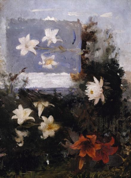 Abbott Handerson Thayer, Flower Studies, ca. 1886, oil on canvas