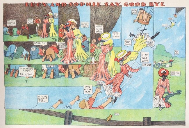 “Lucy and Sophie Say Good Bye,” a 1905 comic strip by Robert J. Campbell
