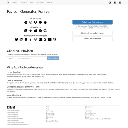 Favicon Generator for perfect icons on all browsers