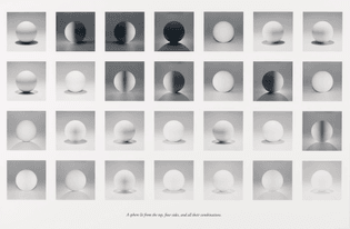 Sol Lewitt, A sphere lit from the top, four sides, and all their combinations, 2004 