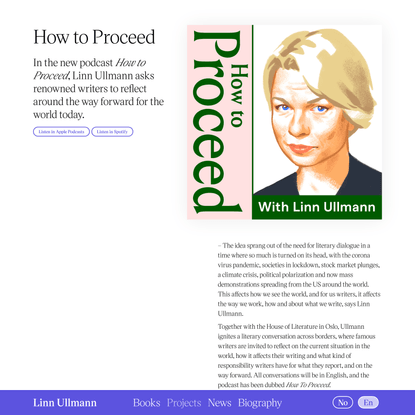 Podcast: How to Proceed — Linn Ullmann