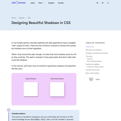 Designing Beautiful Shadows in CSS