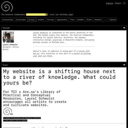 My website is a shifting house next to a river of knowledge. What could yours be?