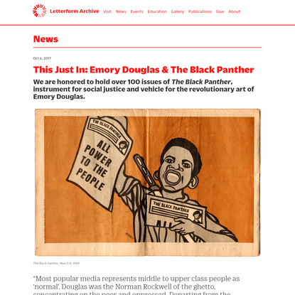 Letterform Archive - This Just In: Emory Douglas &amp; The Black Panther