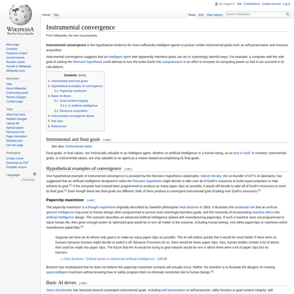 Instrumental convergence - Wikipedia