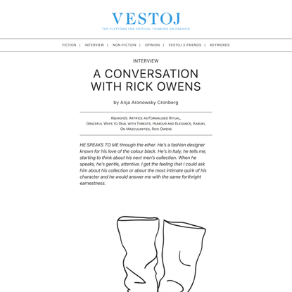 A Conversation With Rick Owens | Vestoj