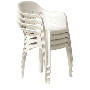 Monobloc chairs stacked