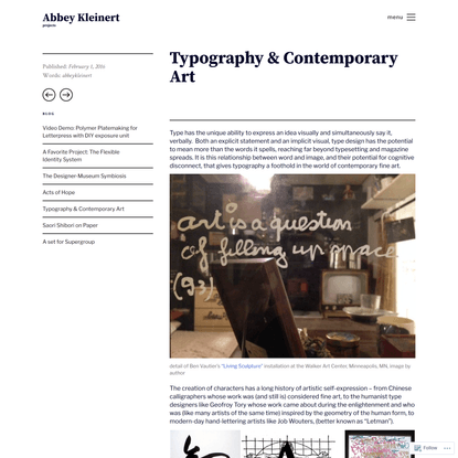 Typography &amp; Contemporary Art