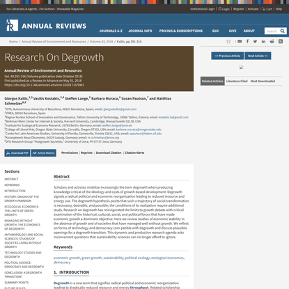 Research On Degrowth