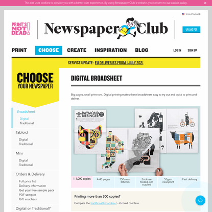 Make and Print Your Own Digital Broadsheet Newspaper - Newspaper Club