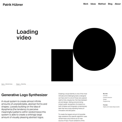 Generative Logo Synthesizer • Patrik Hübner – Generative Design and Creative Coding for brands and agencies
