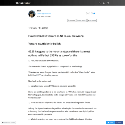 Thread by @punk6529 on Thread Reader App