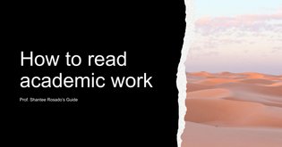 How to read academic work