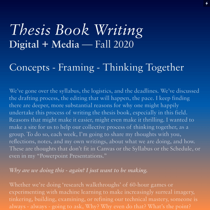 Thesis Book Writing