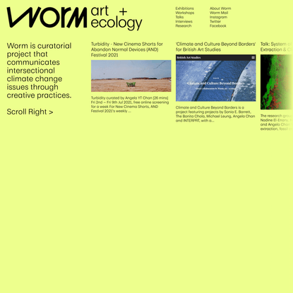 Worm: art + ecology
