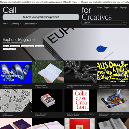 Call for Creatives | an archive platform for graduation projects in the field of design