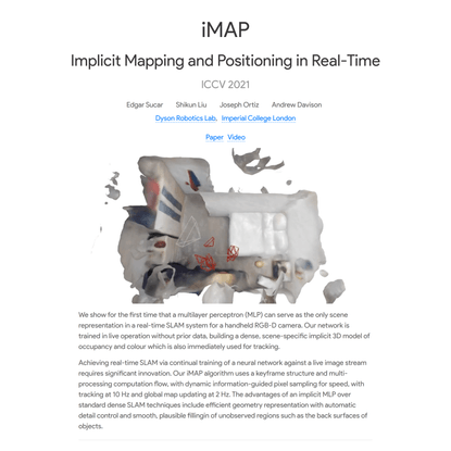 iMAP: Implicit Mapping and Positioning in Real-Time