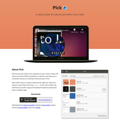 Pick: a colour picker for Ubuntu