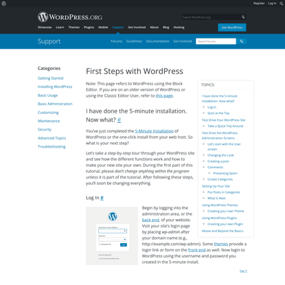First Steps with WordPress
