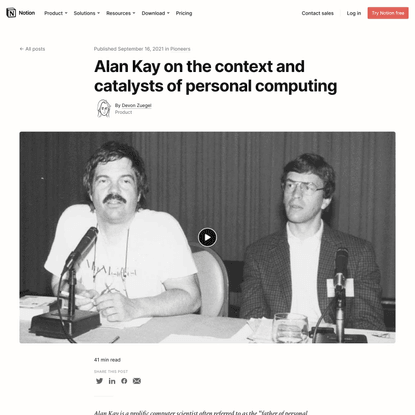 Alan Kay on the context and catalysts of personal computing