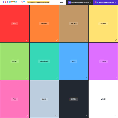 Palette List - Color Palette Generator - 10,000+ Palettes