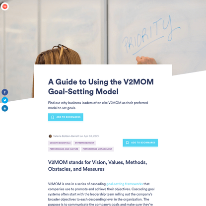 A Guide to Using the V2MOM Goal-Setting Model