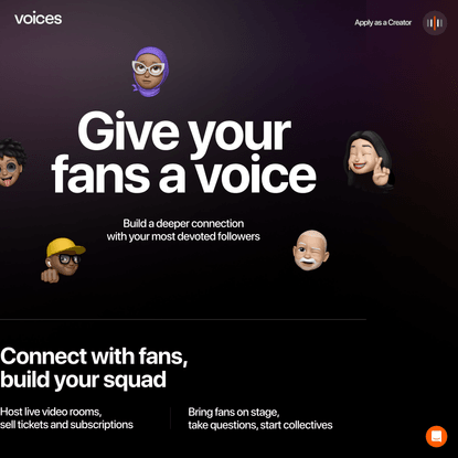 Voices: Host live video rooms, sell tickets and subscriptions — Page 1