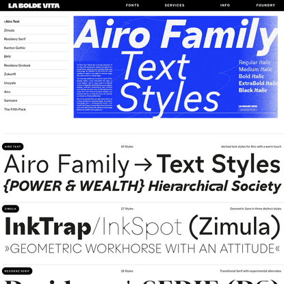 Conceptual Display Typefaces — La Bolde Vita