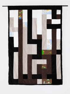 Lars Laumann, Den dode skogen (efter Roy Friberg), 2017. Hand sewn fabric. 61 x 39 in.
