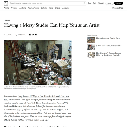 Having a Messy Studio Can Help You as an Artist