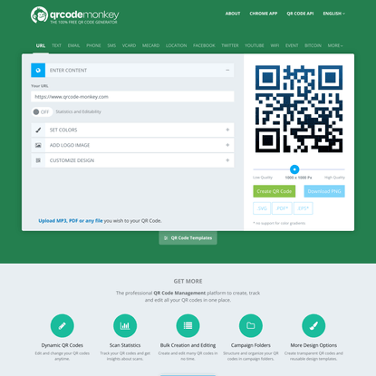 QRCode Monkey - The free QR Code Generator to create custom QR Codes with Logo