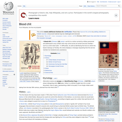 Blood chit - Wikipedia