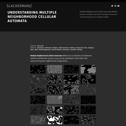 Understanding Multiple Neighborhood Cellular Automata - Slackermanz