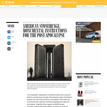 American Stonehenge: Monumental Instructions for the Post-Apocalypse