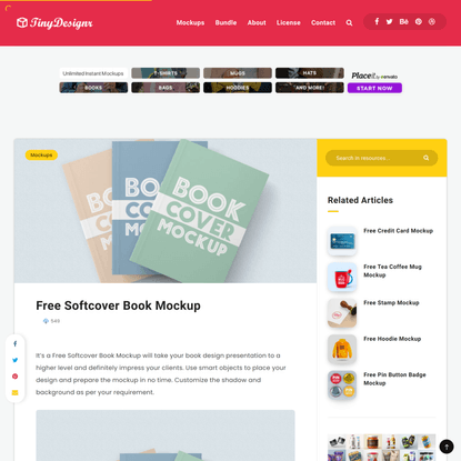 Free Softcover Book Mockup | TinyDesignr
