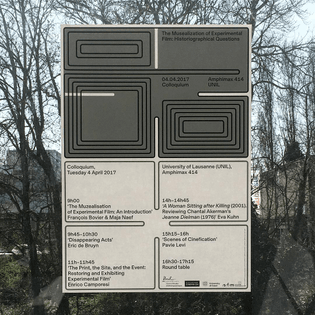 The Musealization of Experimental Film: Historiographical Questions 04.04.2017 Colloquium Amphimax 414 UNIL, Lausanne
