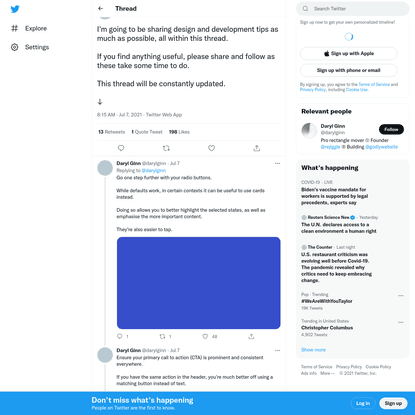 Daryl Ginn on Twitter: "I'm going to be sharing design and development tips as much as possible, all within this thread.If y...