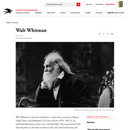Walt Whitman | Poetry Foundation