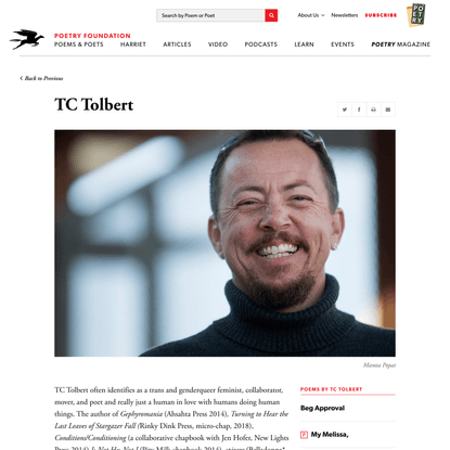 TC Tolbert | Poetry Foundation