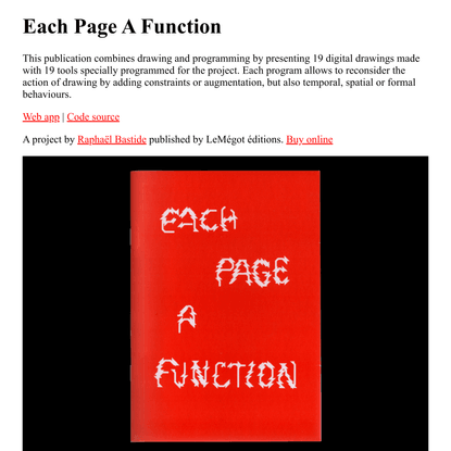 Each Page A Function (zine)