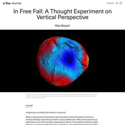 In Free Fall: A Thought Experiment on Vertical Perspective - Journal #24 April 2011 - e-flux