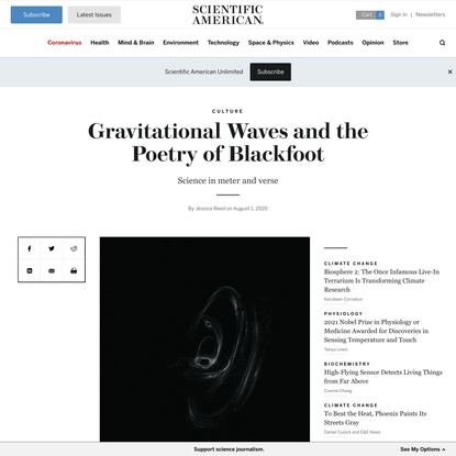Gravitational Waves and the Poetry of Blackfoot