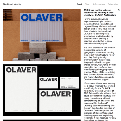 TRiC tread the line between liveliness and sincerity in their identity for OLAVER Architecture — The Brand Identity