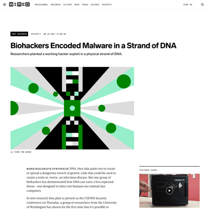 Biohackers Encoded Malware in a Strand of DNA