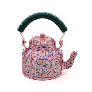 Traditional Indian kettles with handmade folk art